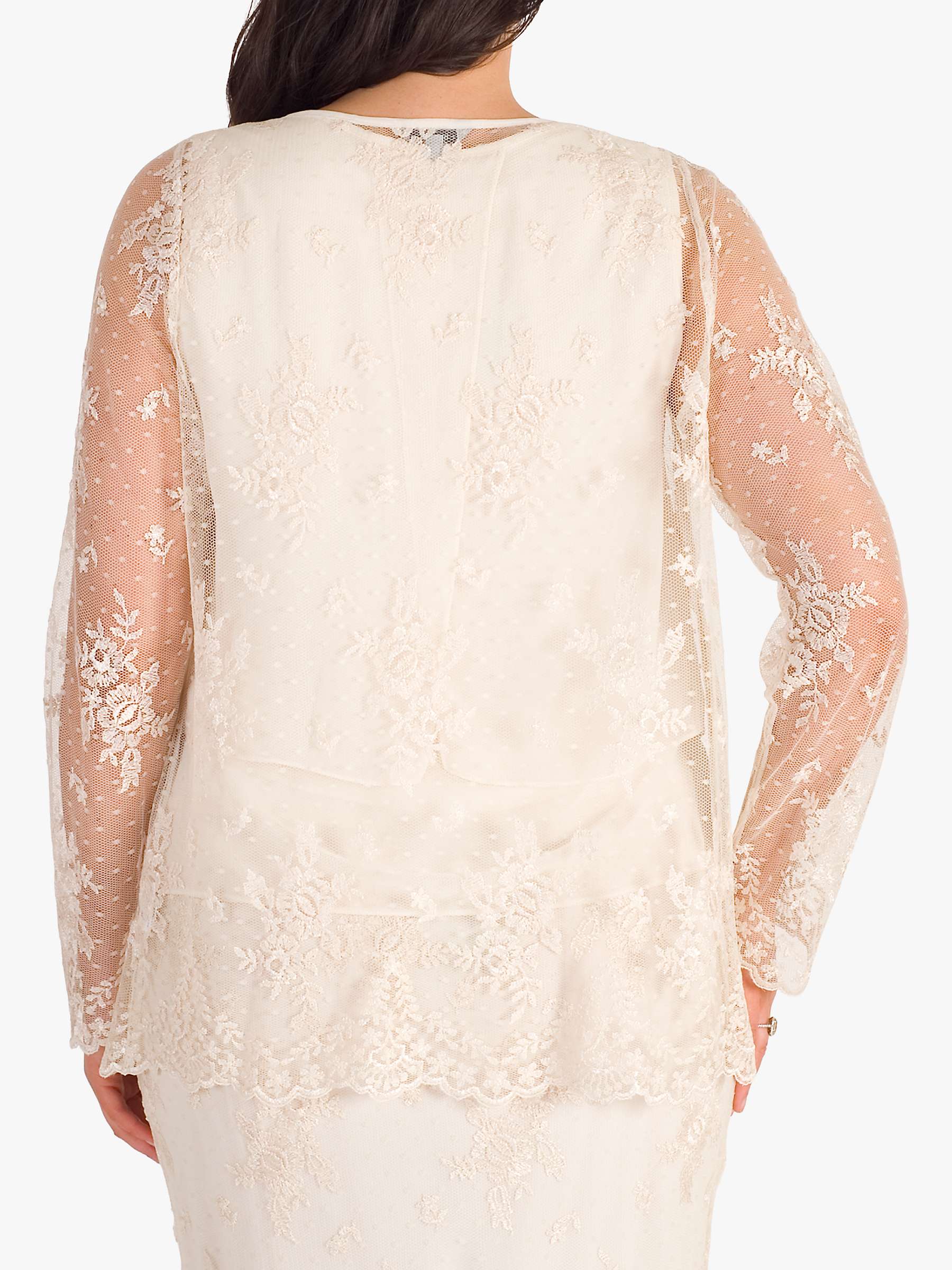 Buy Chesca Embroidered Mesh Jacket, Cream Online at johnlewis.com