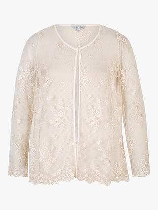 Chesca Embroidered Mesh Jacket, Cream