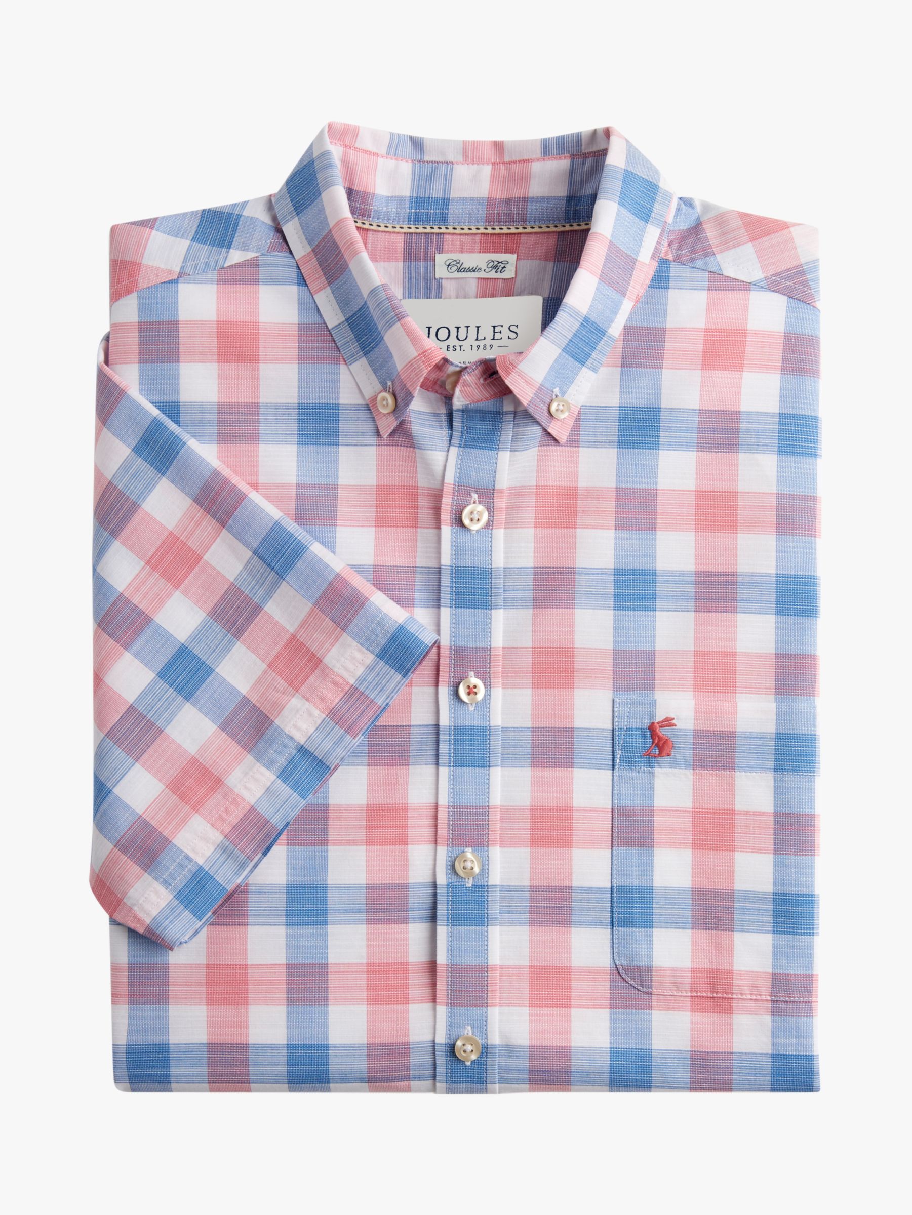 Joules Wilson Check Shirt, Pink Check at John Lewis & Partners