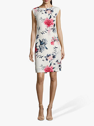 Betty & Co Floral Dress, White/Red