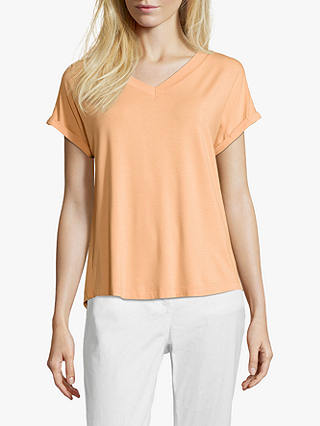 Betty & Co. V-Neck Capped Sleeve Top, Apricot Wash
