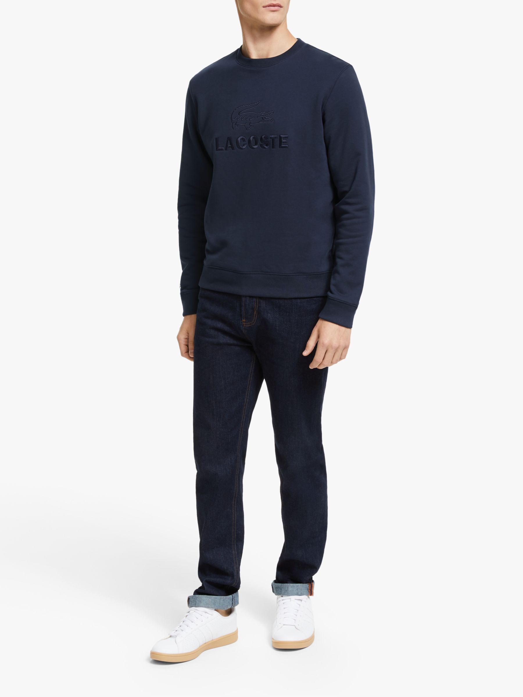 lacoste tonal tape crew sweatshirt