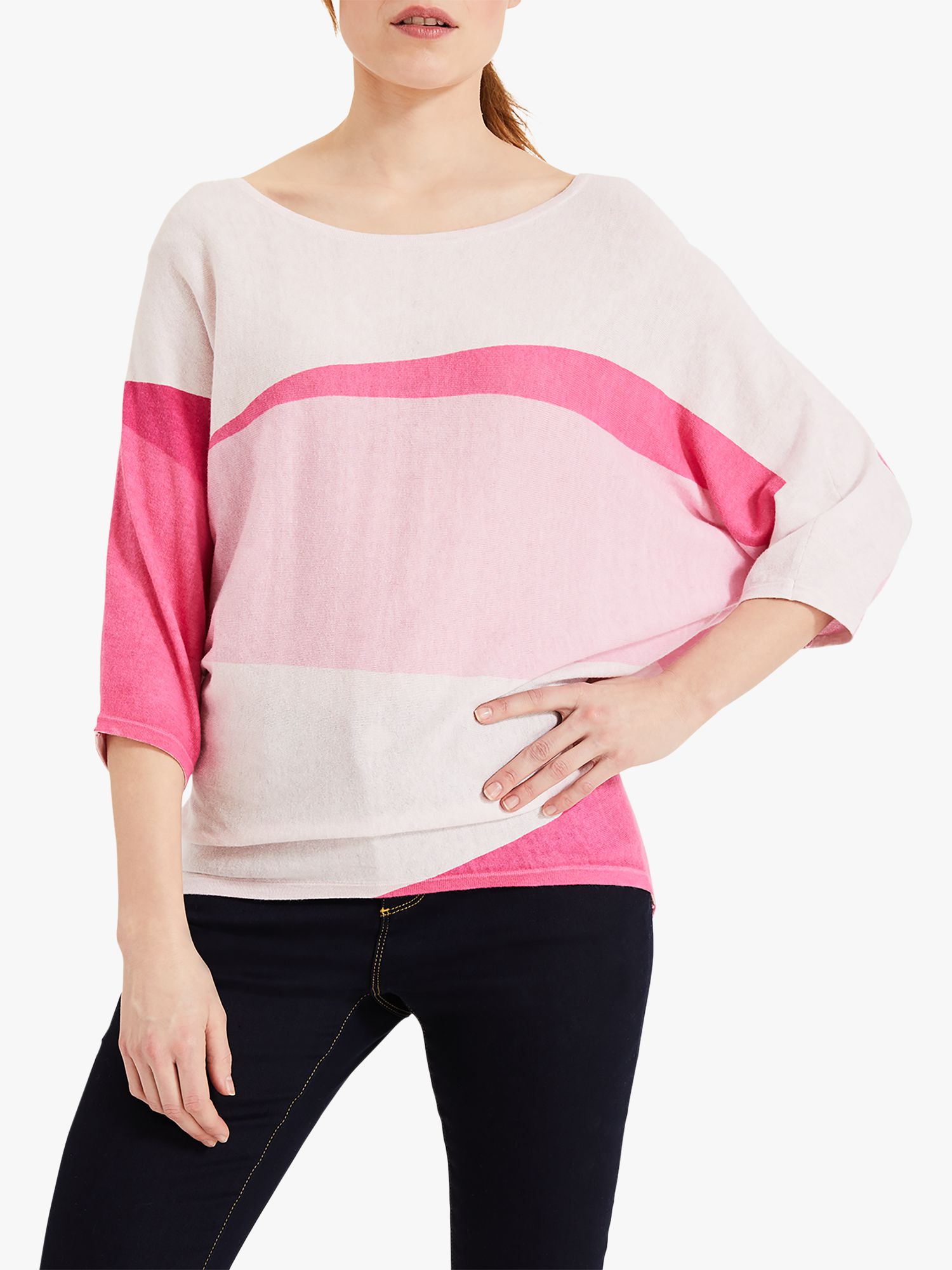 Phase Eight Carly Colour Block Jumper, Pink