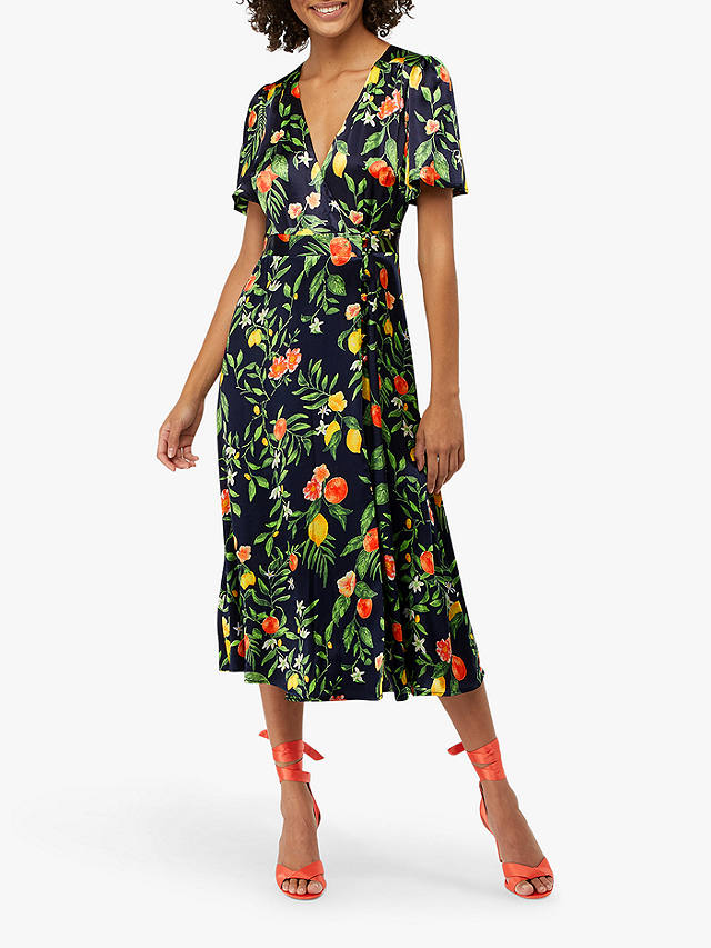 Monsoon Opal Print Tea Dress, Navy/Multi