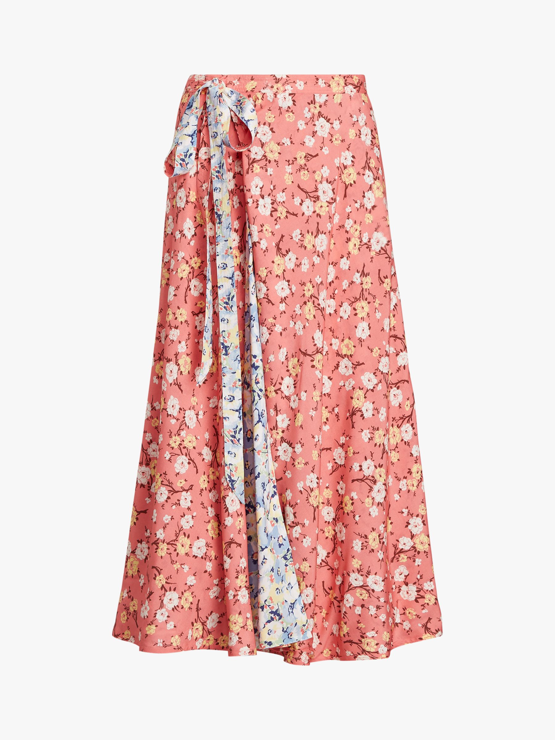 Polo Ralph Lauren Reversible Floral Print Maxi Skirt, Blush/Multi