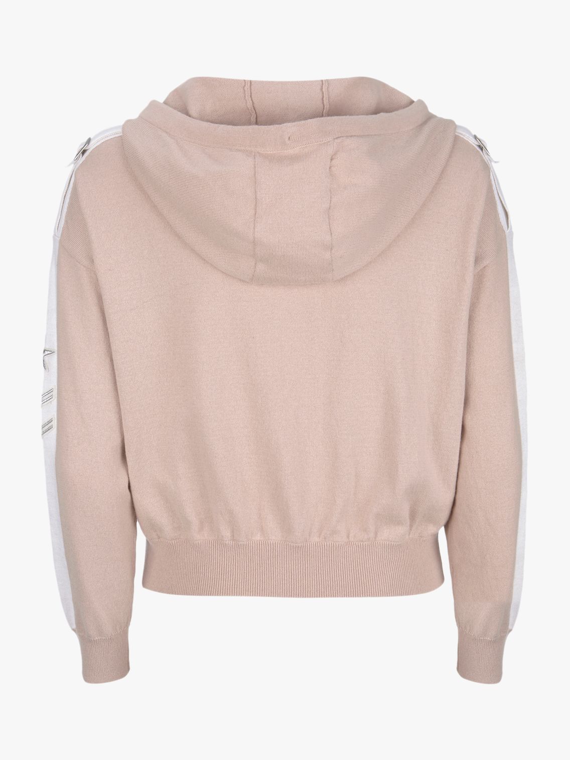 Mint Velvet Cotton Cashmere Cropped Zip Hoodie, Light Pink