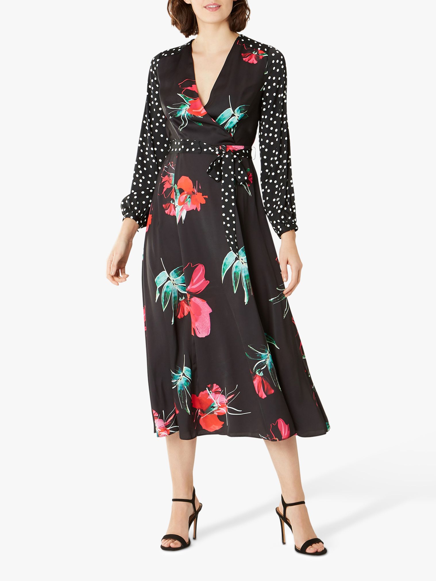 Coast Evie Rose Print Dress, Black/Multi