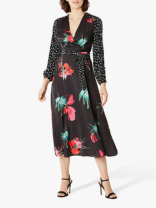 Coast Evie Rose Print Dress, Black/Multi