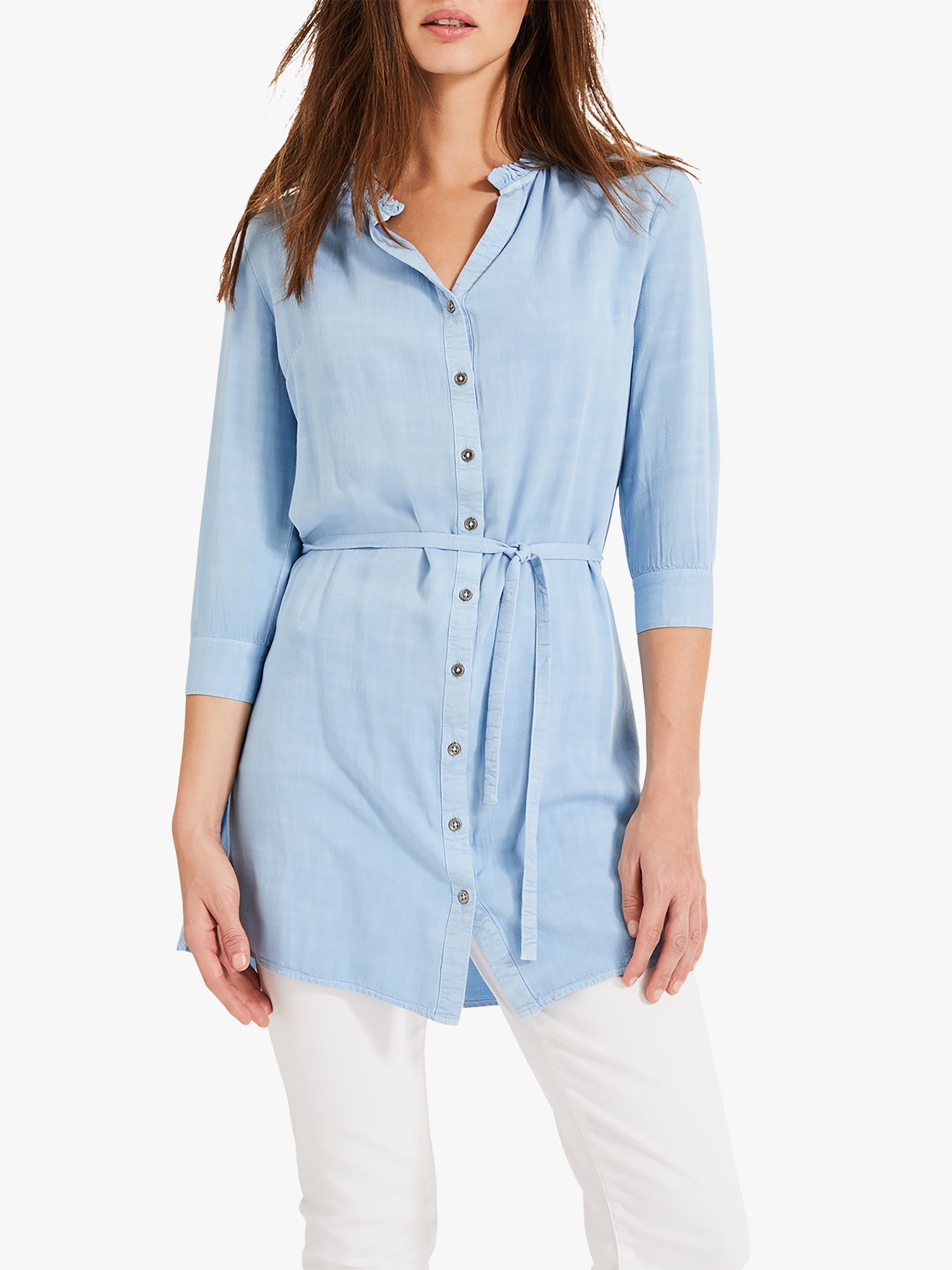 Phase Eight Rebecca Frill Tunic Top, Chambray