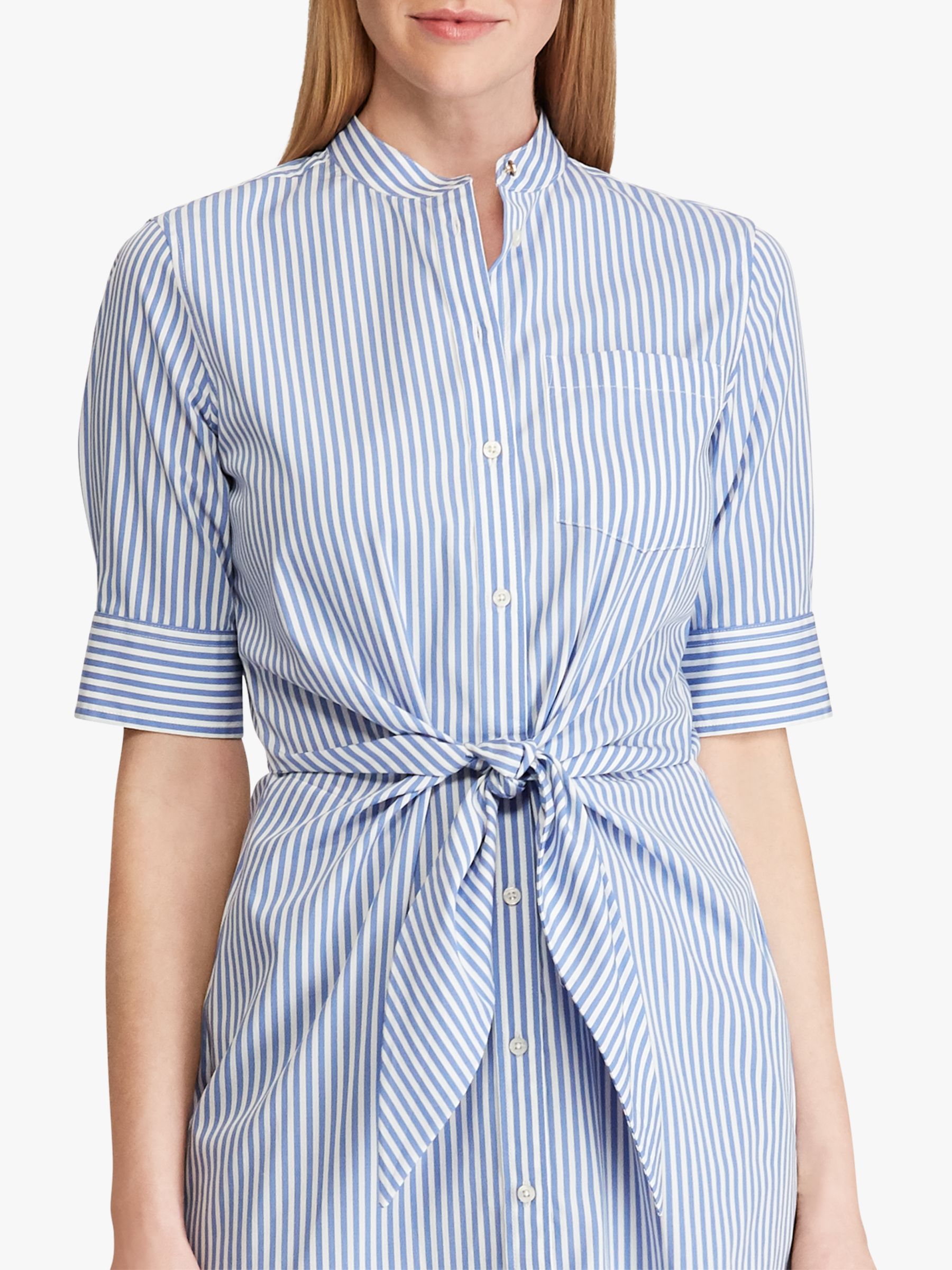 ralph lauren blue and white striped dress