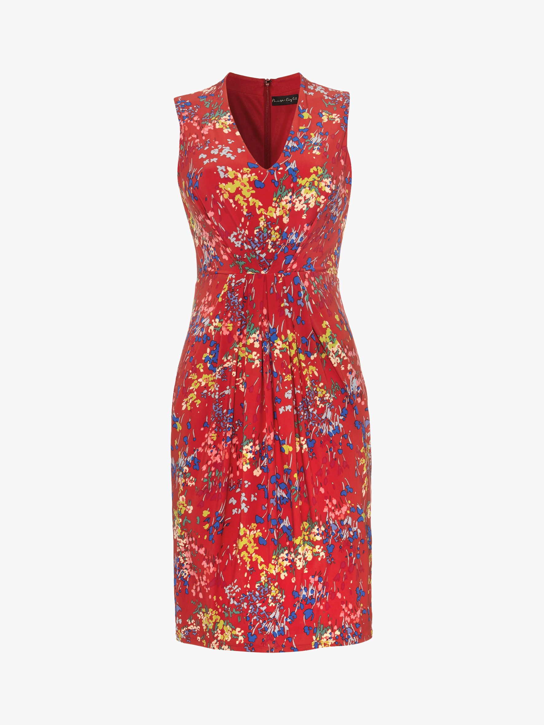 Phase Eight Camilla Floral Sleeveless Dress, Fiery Red/Multi at John ...