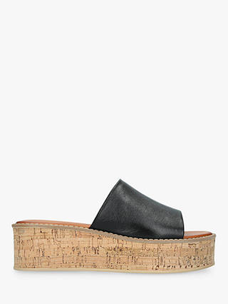 Kurt Geiger London Maci Flatform Sandals, Black Leather