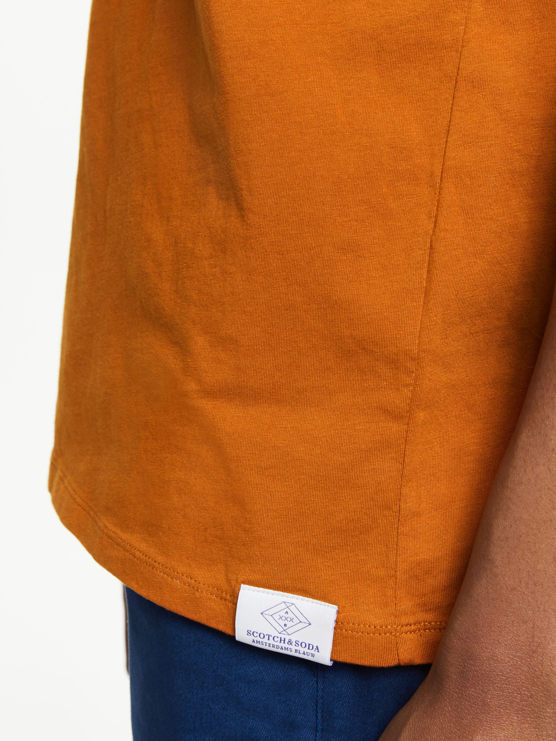 Scotch & Soda Classic Cotton Crew Neck T-Shirt, Burned Orange