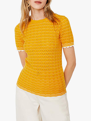 Warehouse Scallop Stitch Knitted Top