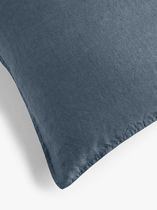 John Lewis & Partners 100% Linen Standard Pillowcase, Loch Blue