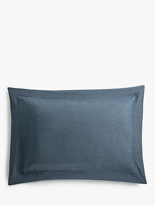 John Lewis & Partners 100% Linen Standard Pillowcase, Loch Blue