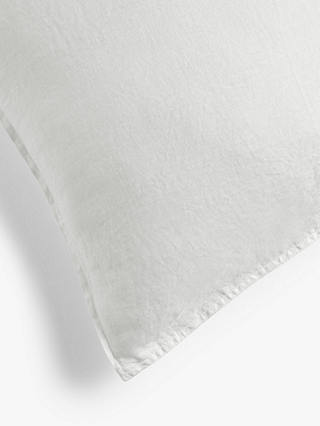 John Lewis & Partners 100% Linen Standard Pillowcase, White