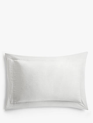 John Lewis & Partners 100% Linen Standard Pillowcase, White