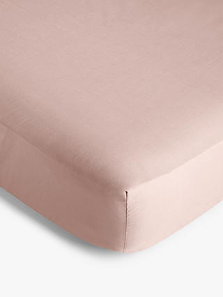John Lewis ANYDAY 200 Thread Count Polycotton Standard Fitted Sheet, Blush Pink, Single
