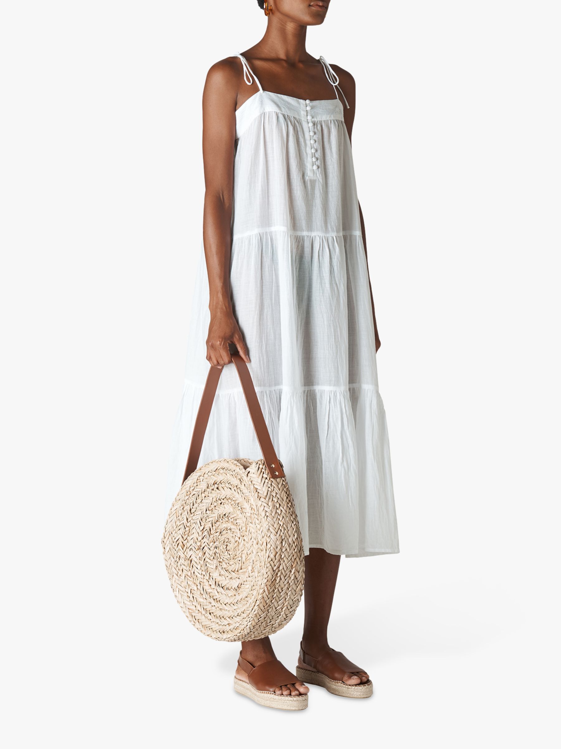 Whistles Viole Beach Dress White At John Lewis Partners