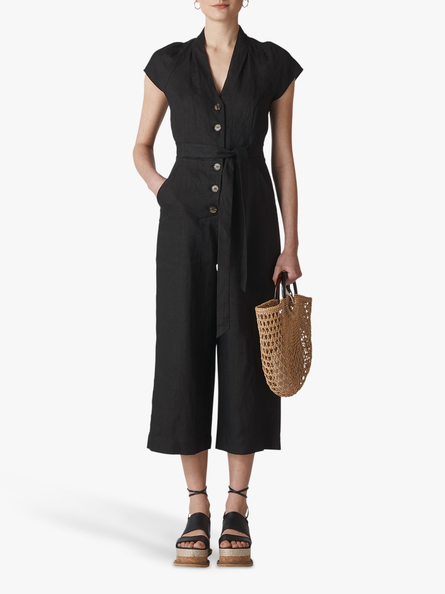 sana linen button jumpsuit