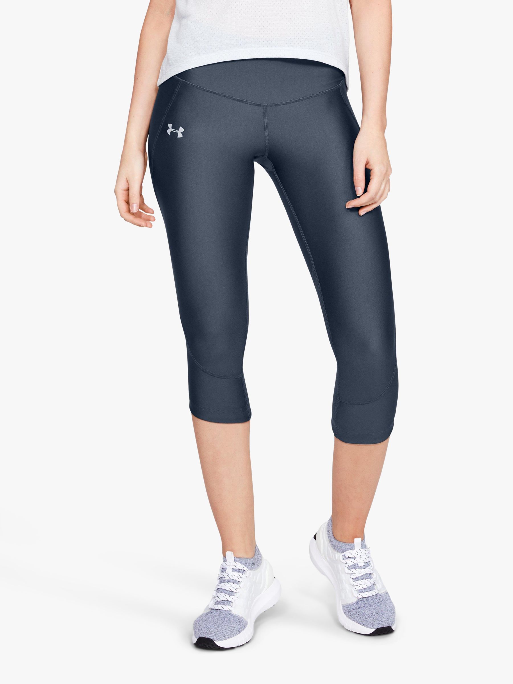 Under Armour Fly Fast Capri Tights, Grey/Reflective at John Lewis ...
