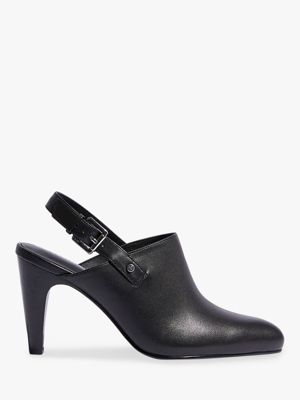 Karen Millen Slingback Stiletto Heel Court Shoes, Black Leather at John ...