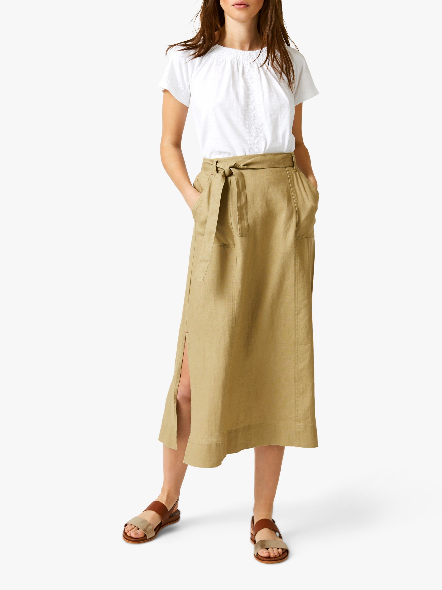 White Stuff Ione Plain Linen Maxi Skirt