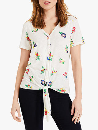 Phase Eight Cayla Floral Top, Ivory/White