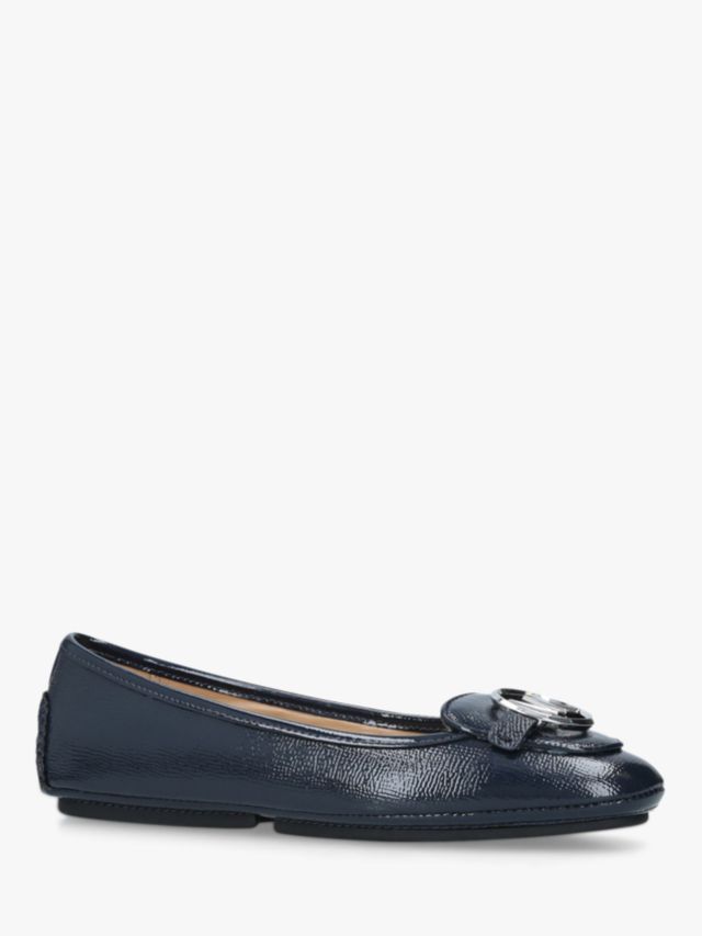 Michael kors navy blue flat shoes sale