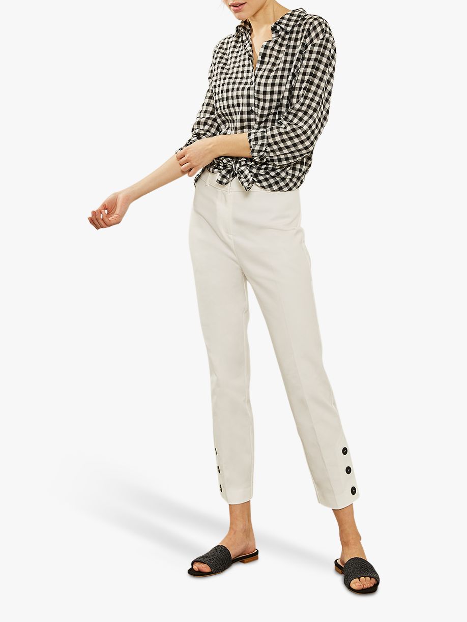 Mint Velvet Button Capri Trousers at John Lewis & Partners