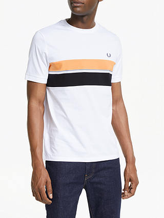 Fred Perry Striped Colour Panel Crew Neck T-Shirt