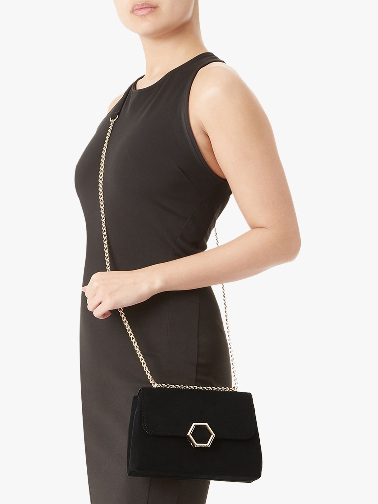 carvela black chain bag