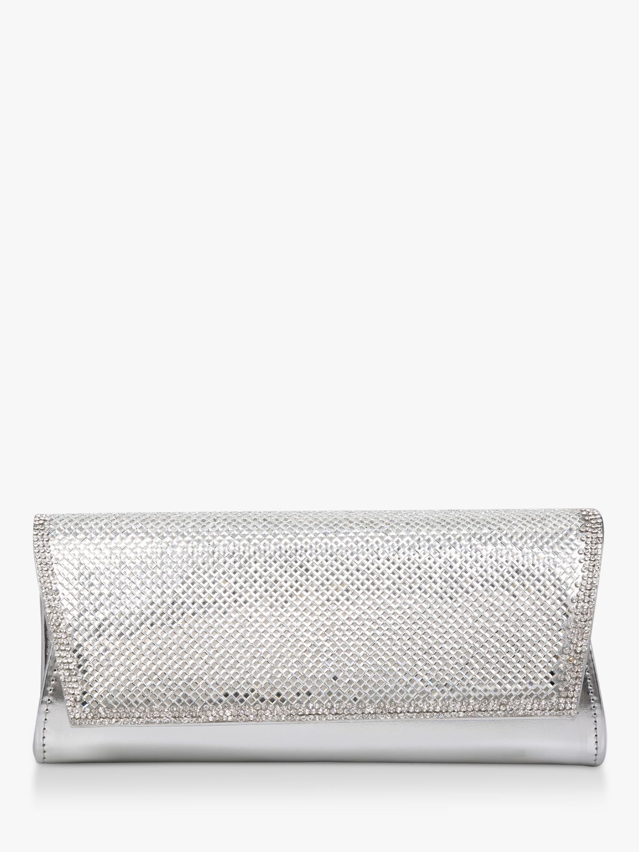Carvela Ocean Embellished Clutch Bag, Silver