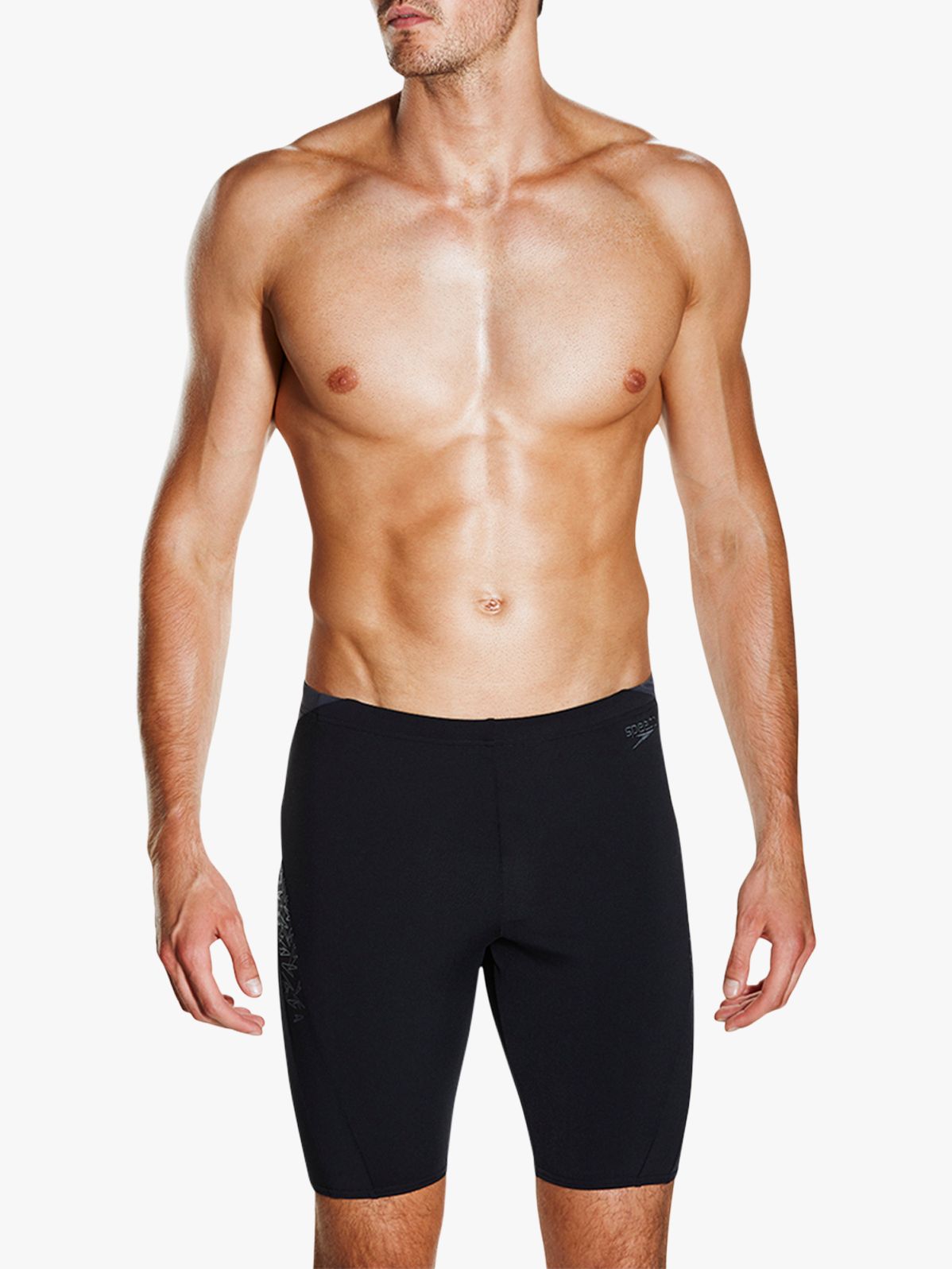 Speedo Speedo Placement Panel Jammer Swim Shorts, Black/Oxid Grey