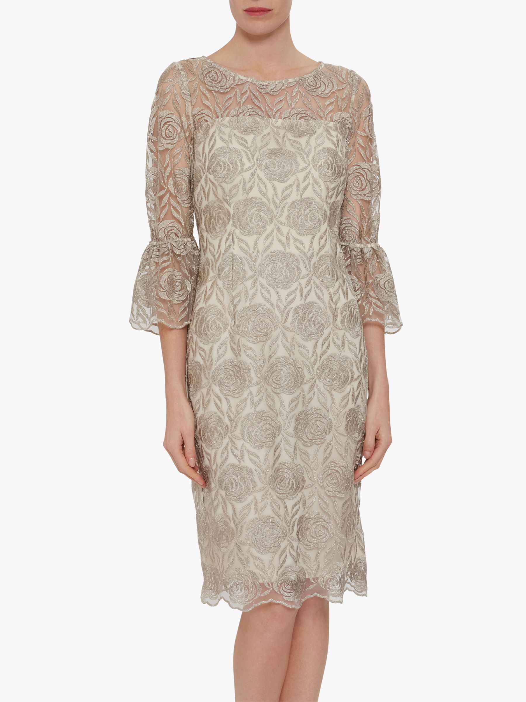 Gina Bacconi Theora Floral Dress, Butter Cream at John Lewis & Partners