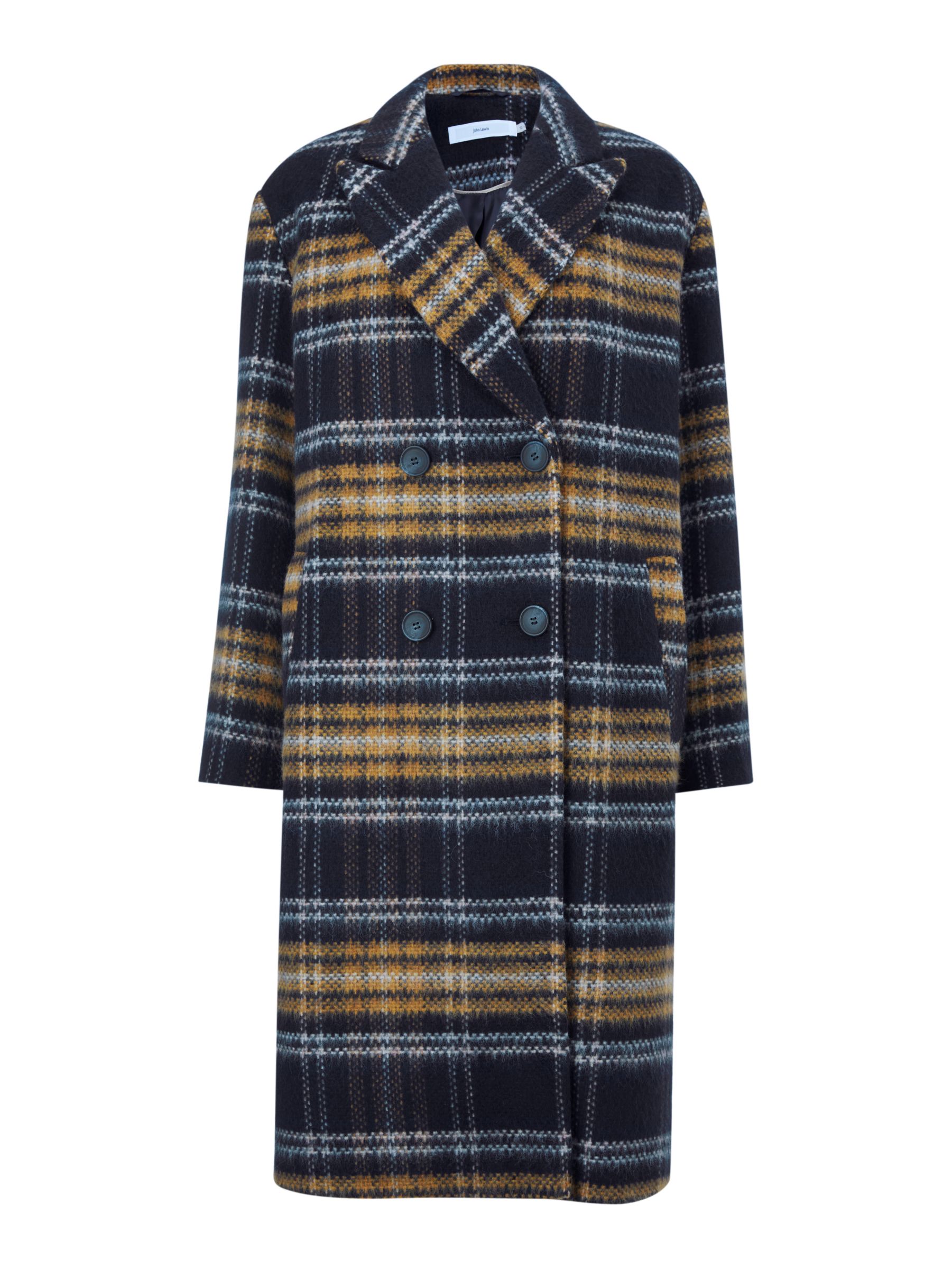 Collection WEEKEND by John Lewis Wool Blend Double Breasted Coat, Blue ...