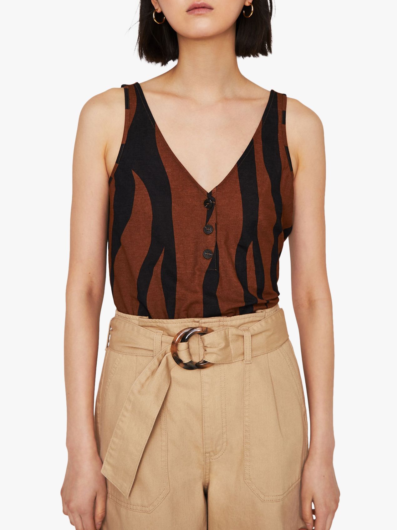 Warehouse Animal Print Vest Top, Multi