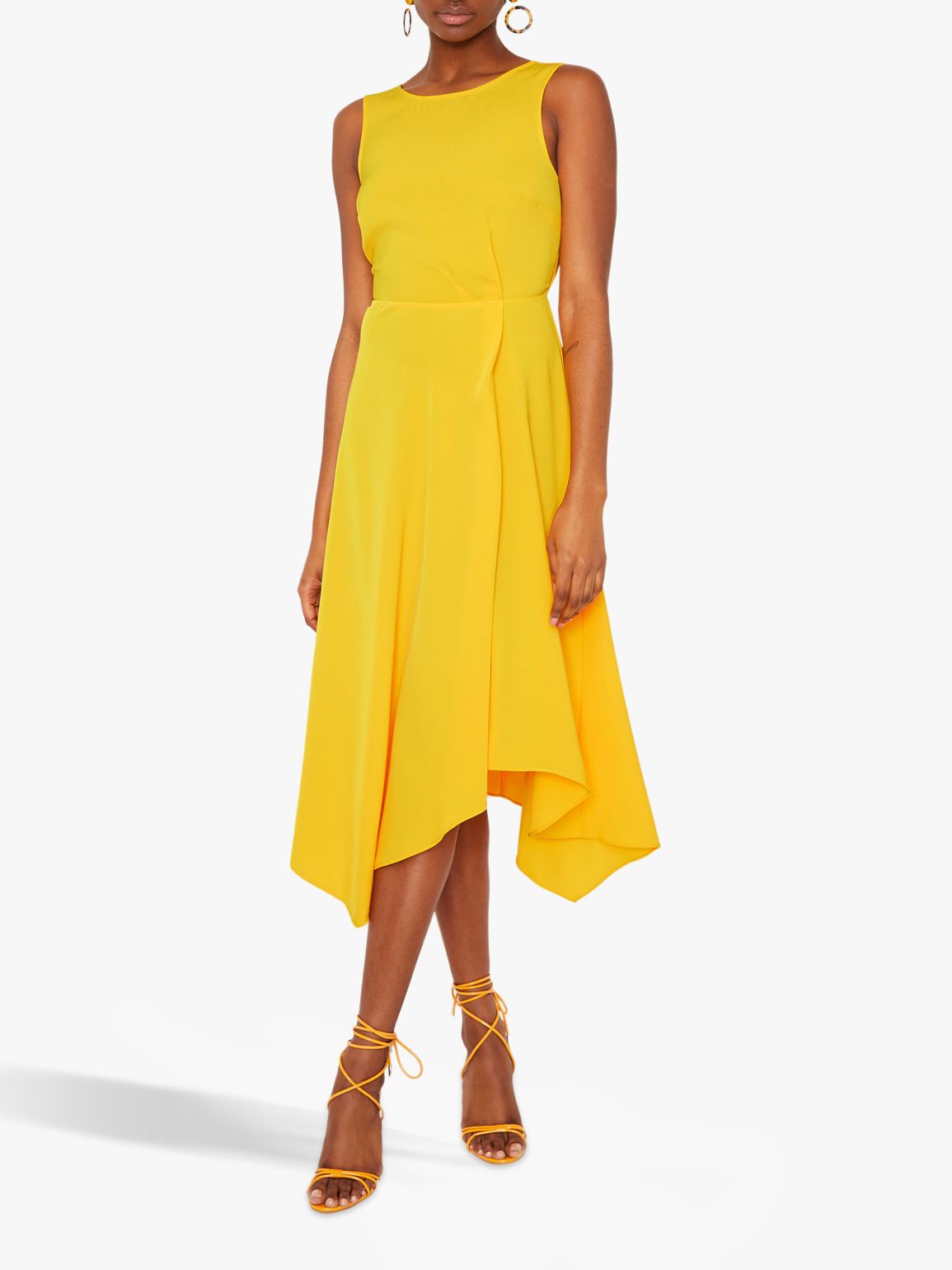 warehouse tie back midi dress