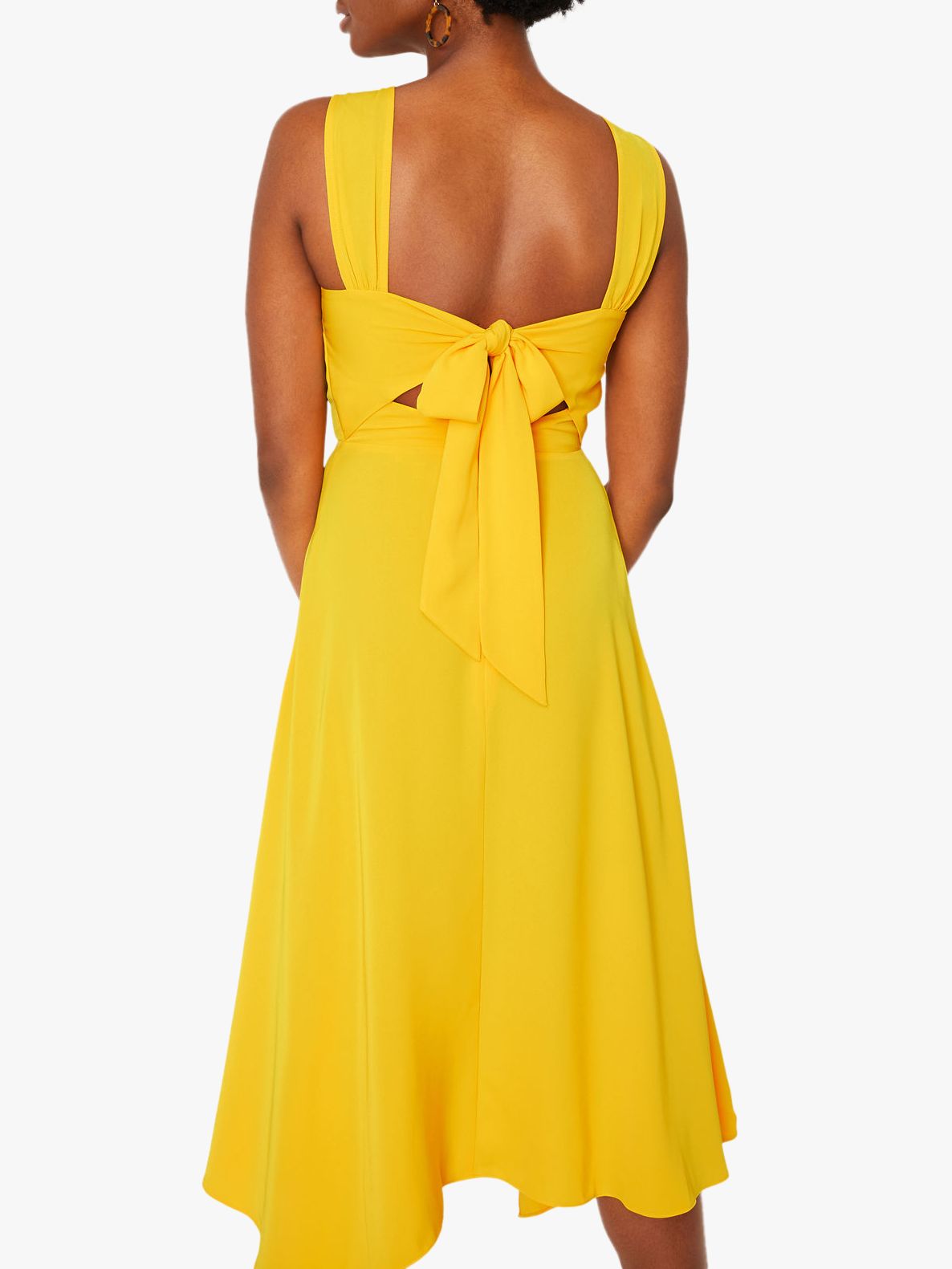 warehouse tie back midi dress