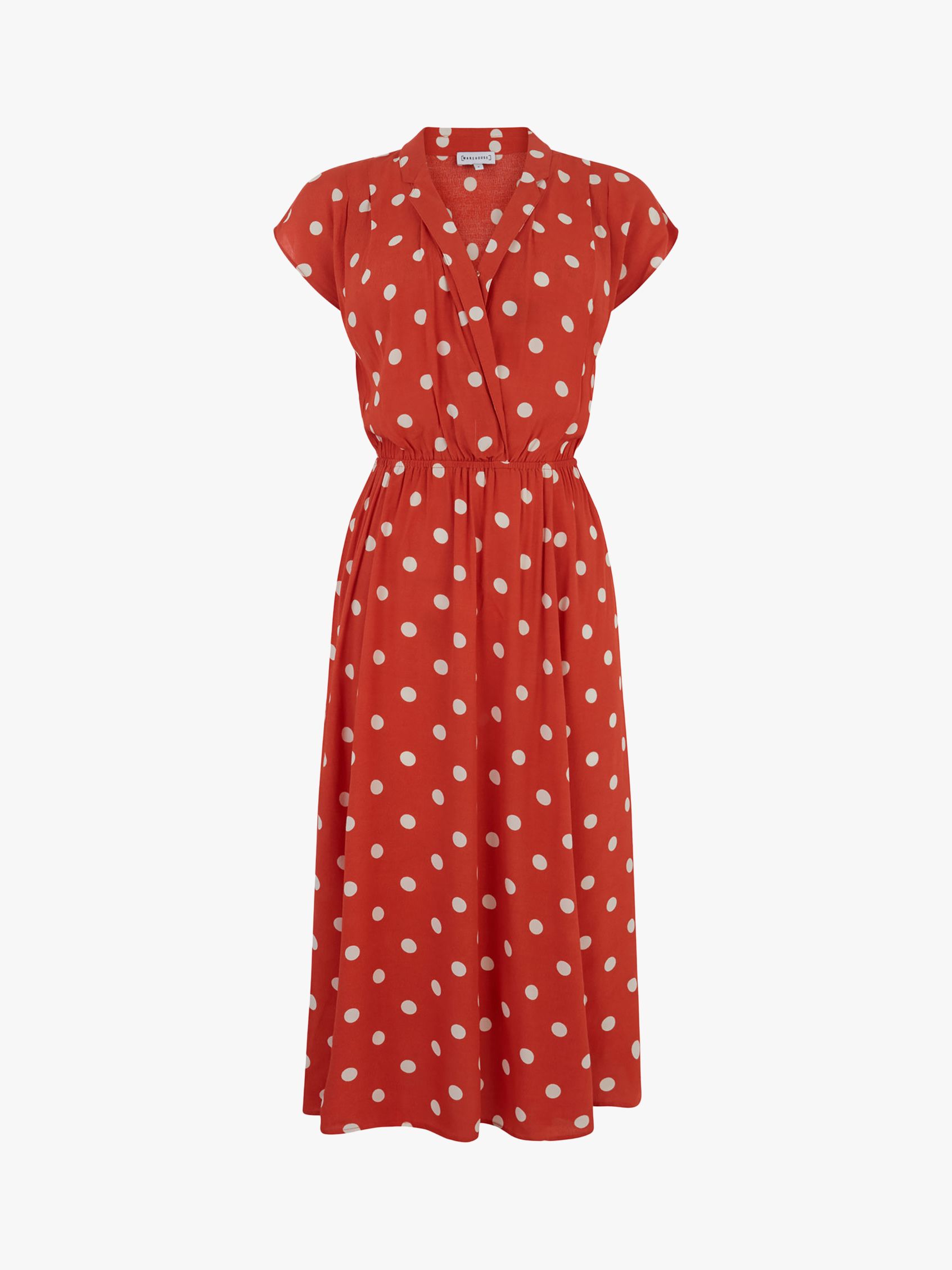 warehouse red polka dot dress