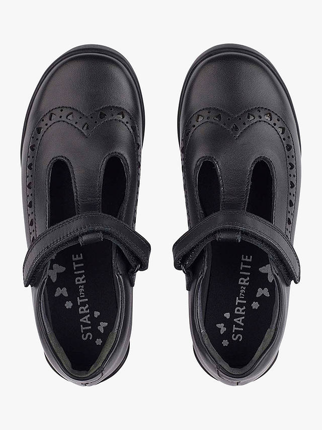 Start-Rite Kids' Leapfrog Riptape Leather Shoes, Black