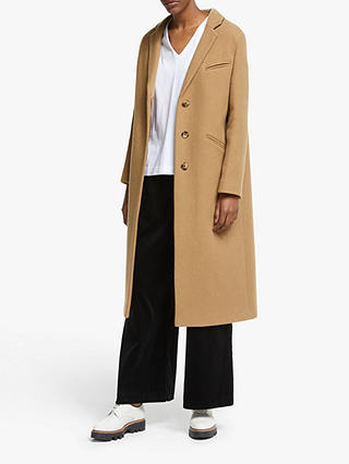 Kin Relaxed Fit Crombie Coat, Natural