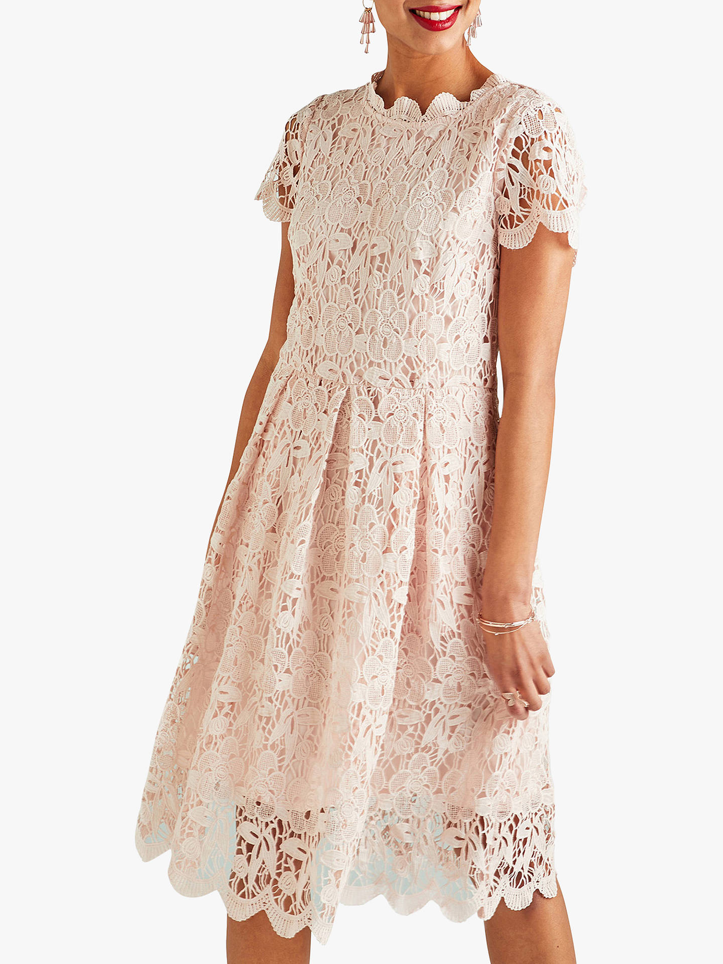 Buy Yumi Lace Midi Prom Dress, Light Pink, 8 Online at johnlewis.com