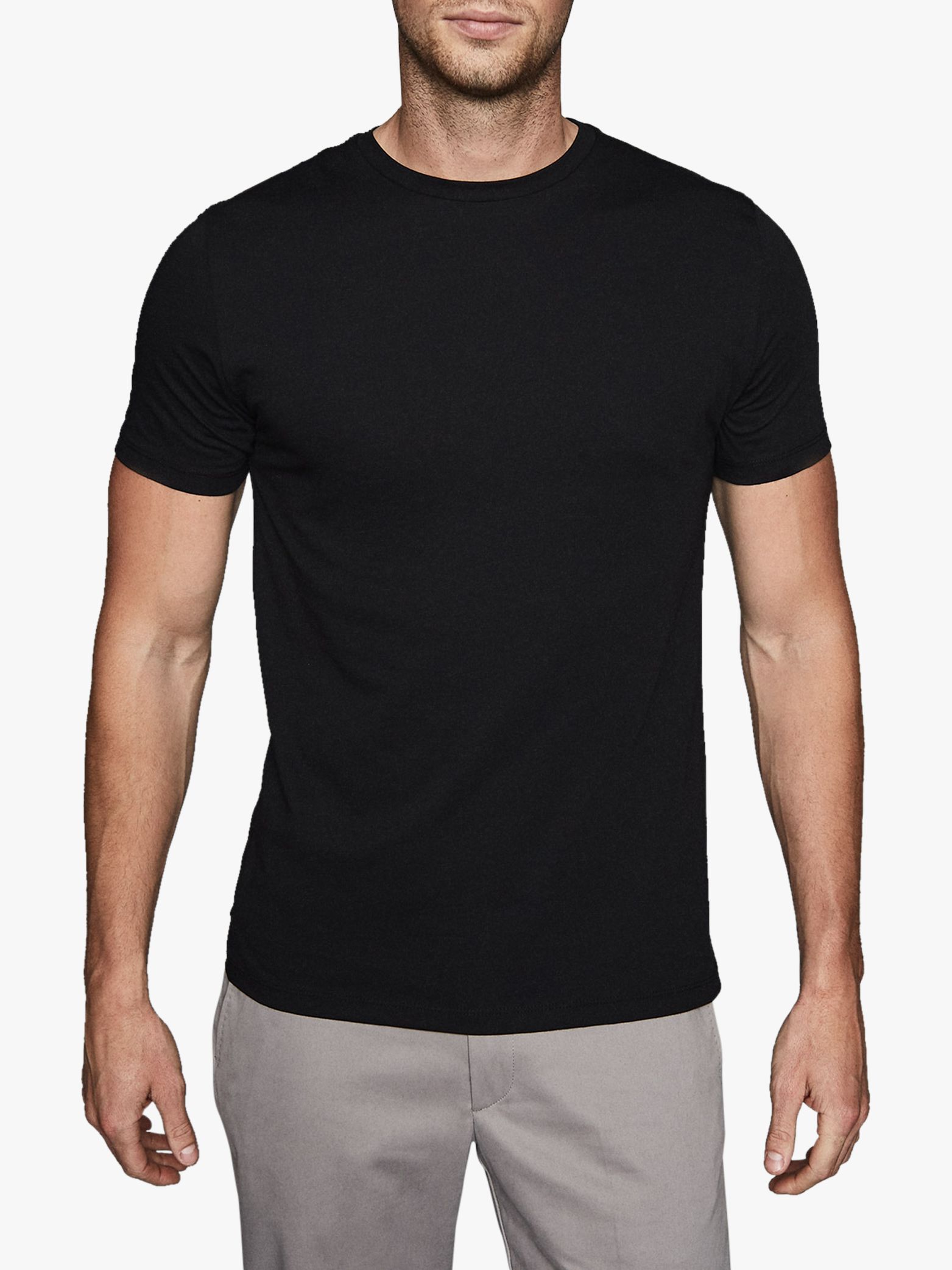 Reiss Bless Crew Neck T-Shirt, Black at John Lewis & Partners