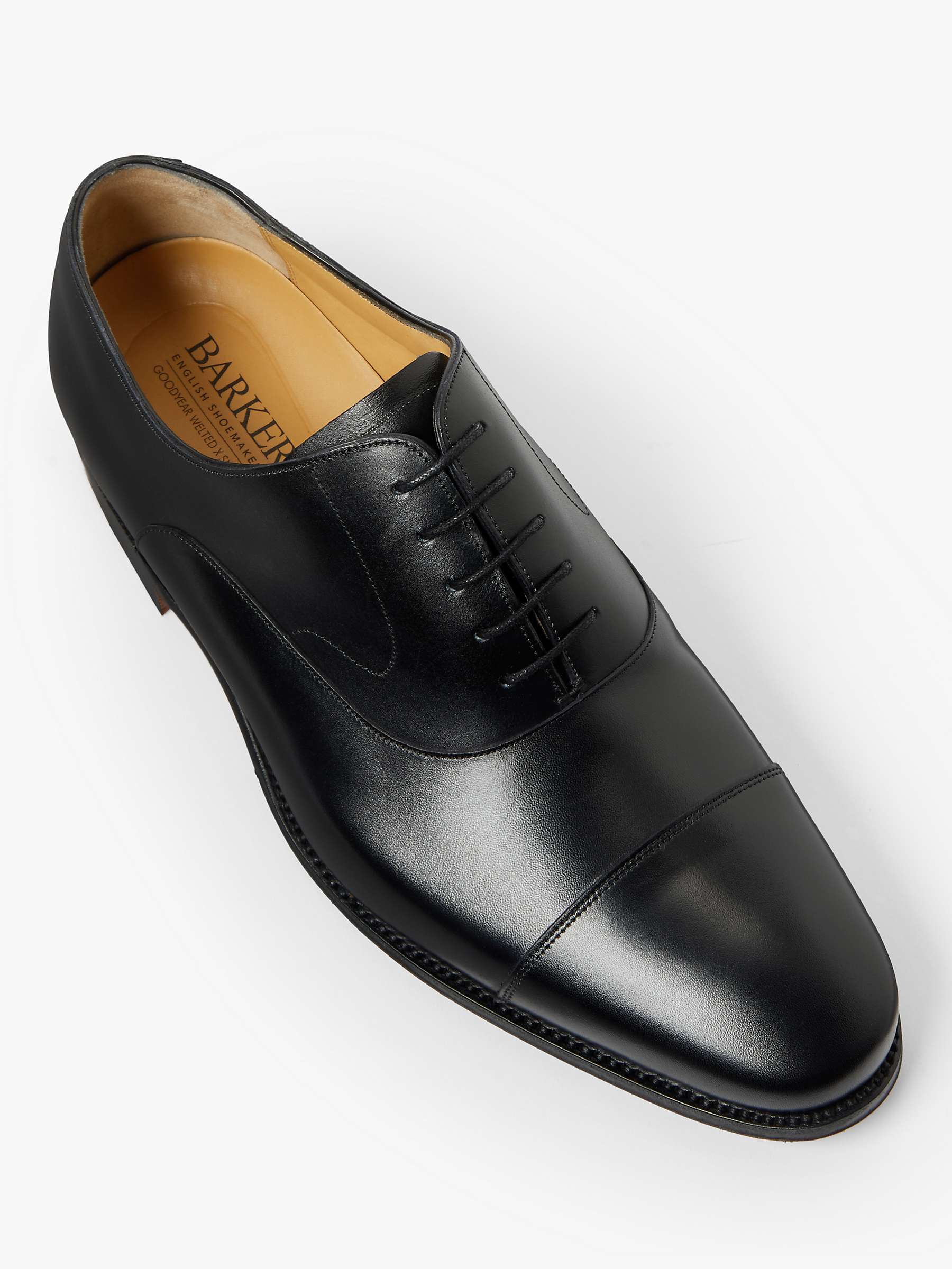 Buy Barker Tech Wright Leather Oxford Shoes, Black Online at johnlewis.com