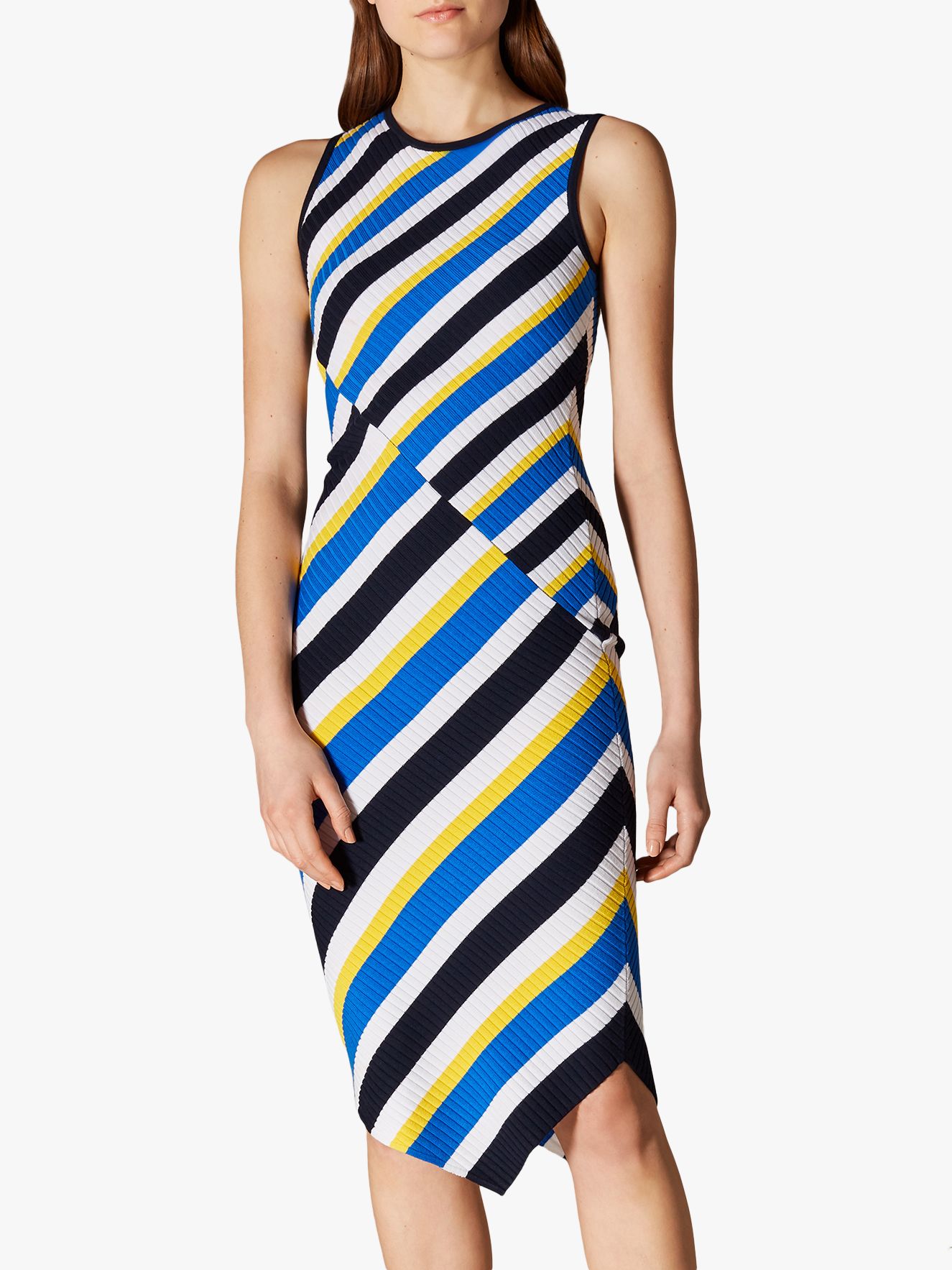 Karen Millen Striped Bodycon Dress, Multi at John Lewis & Partners