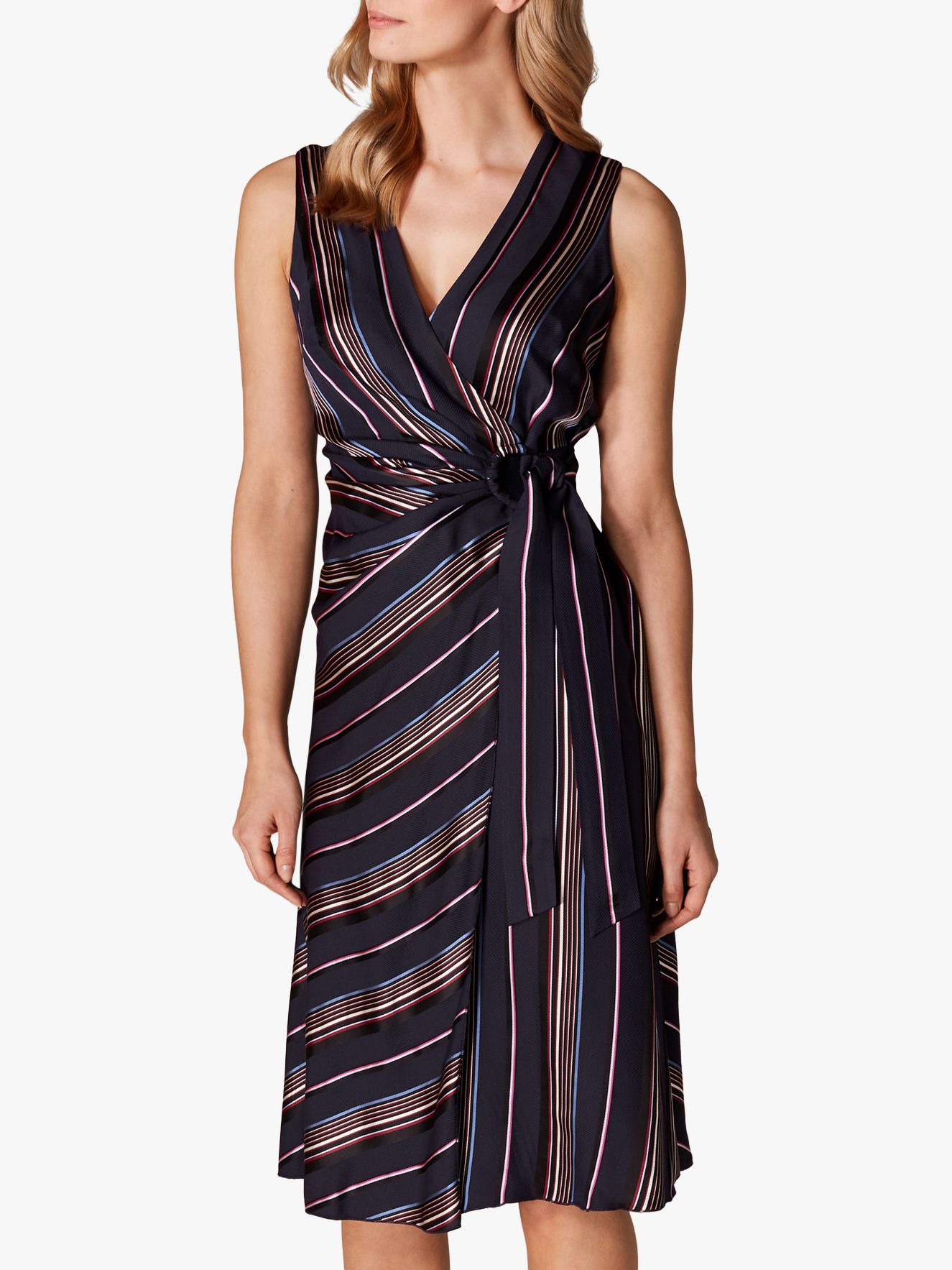 Karen Millen Tie Waist Midi Dress, Multi at John Lewis & Partners
