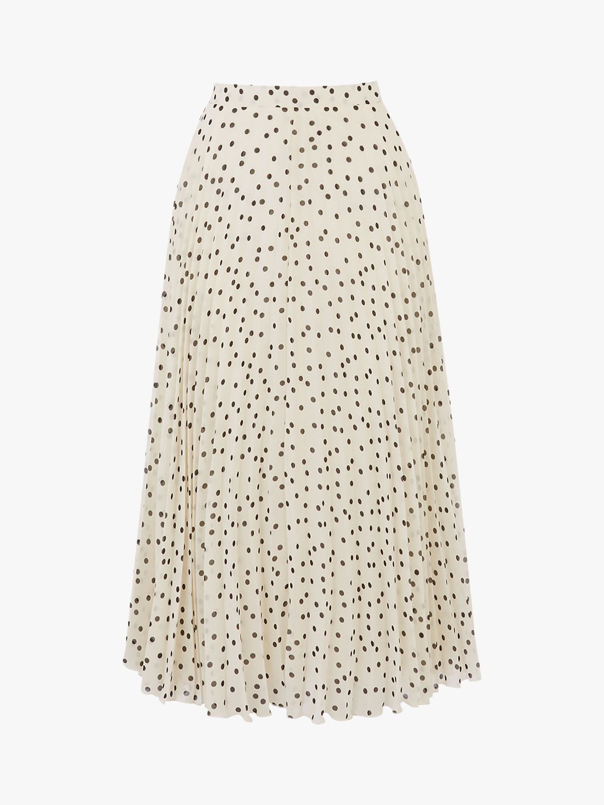 Oasis Spot Pleated Midi Skirt, Multi Natural