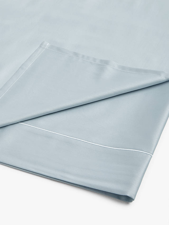John Lewis 400 Thread Count Soft & Silky Egyptian Cotton Flat Sheet, Ice Blue, Double